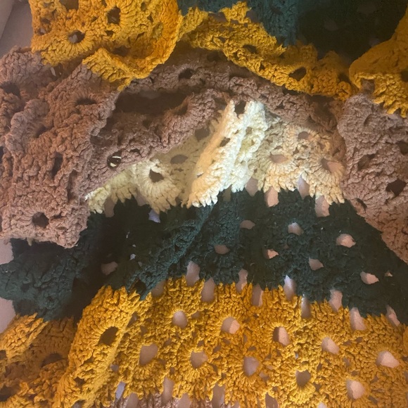 Handmade Afghan grandma crochet knit blanket throw fall - Picture 6 of 10